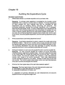 10 Auditing the Expenditure Cycle