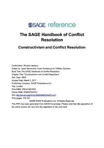 10 - Constructivism and Conflict Resolution