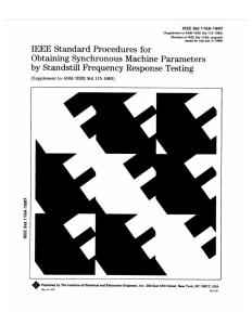 115A-1987 - IEEE Standard Procedures for Obtaining Synchronous Machine Parameters by Standstill Frequency Response Testing
