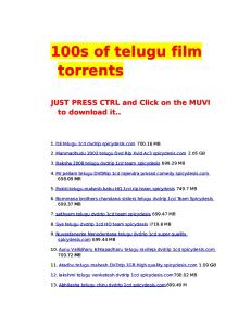 18055318 100s of Telugu Film Torrents