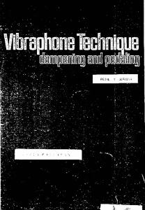 196295918 Vibraphone Technique Dampening and Pedaling David Friedman