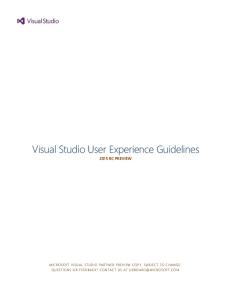 2015 Visual Studio User Experience Guidelines RC Preview
