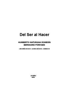22553978 Maturana Humberto Del Ser Al Hacer