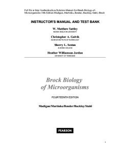 323661650 Solution Manual for Brock Biology of Microorganisms 14th Edition Madigan Martinko Bender Buckley Stahl Brock