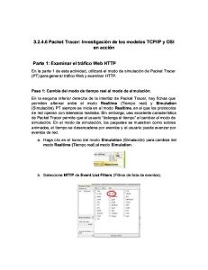 3.2.4.6 Packet Tracer - Investigación de Los Modelos TCP-IP y OSI en Acción