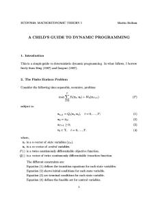 A Child's Guide to Dynamic Programming