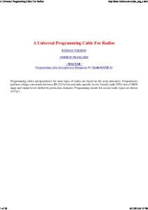 A Universal Programming Cable for Radios