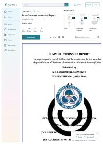 Aavin Summer Internship Report