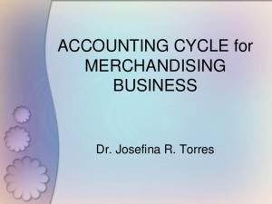 Accounting Cycle for Merchandising Business