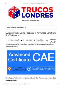 Advanced (CAE)_ Prepararlo Por Tu Cuenta (Guía Definitiva)