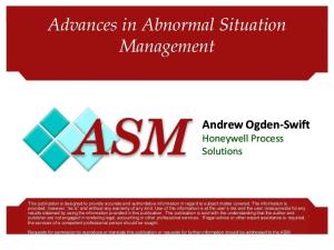 Advances in Abnormal Situation Management