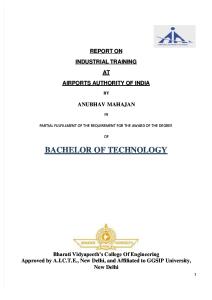 Airports Authority of India Industrial Training Report