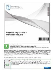American English File 1 Workbook Resuelto