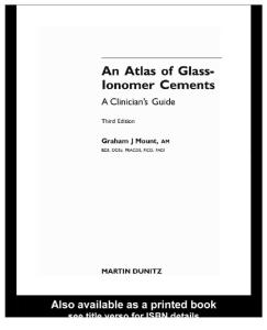 An Atlas of Glass-Ionomer Cements- A Clinician’s Guide, 3rd Edition