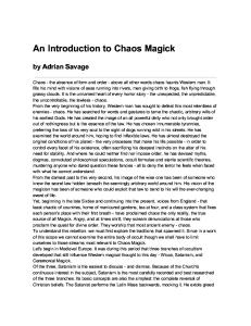 An Introduction to Chaos Magic k