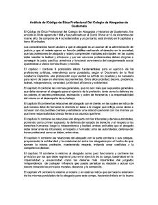 Análisis Del Código de Ética Profesional Del Colegio de Abogados de Guatemala