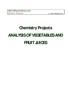 Analysis of Vegetables Fruit Juices