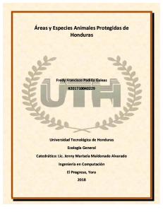 Areas y Especies Animales Protegidas de Honduras