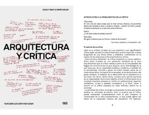 Arquitectura y Critica, Josep Maria Montaner