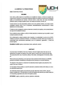 Articulo Cientifico La Logística y La Productividad .PDF