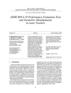 ASME B89.4.19 Performance Evaluation Tests and Geometric Misalignments in Laser Trackers Volume
