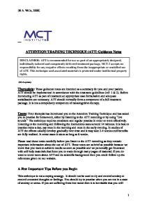 Attention Training Guidance Notes1