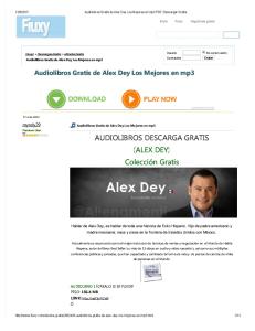 Audiolibros Gratis de Alex Dey Los Mfadsfdsejores en Mp3 PDF Descargar Gratis