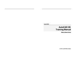 Autocad 3d Training Manual