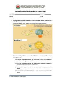 Avaliação Diagnostica de Ciências para 9 ano