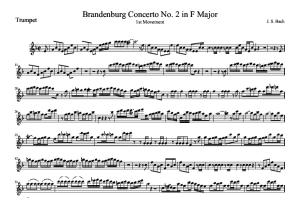 Bach's Brandenburg Concerto No. 2 - Transposed for Bb Instrument