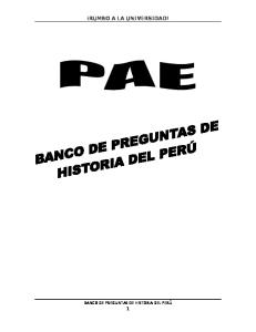 BANCO DE PREGUNTAS DE HISTORIA DEL PERÚ