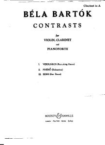Bartok - SZ 111 - Contrasts Clarinets a and Bb