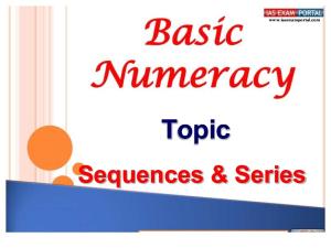 Basic Numeracy Sequences Series