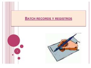 Batch Records y Registros