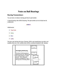 Bearings Nomenclature
