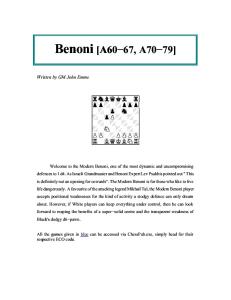 Benoni Defence a60 67 a70 79 John Emms