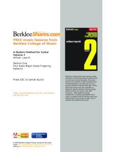 Berklee Fingering Patterns Guitar