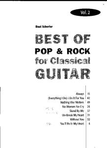 Best of Pop Rock for Classical Guitar Vol 2 Chitarra