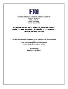 Bhushan Maggo(1042. Comparative Analysis of John Players With Other Apparel Brands & Its Supply Chain Management)