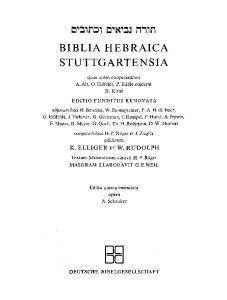Biblia Hebraica Stuttgartensia - BHS (5th)