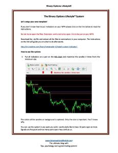 Binary Options Lifestyle System - Full Instructions