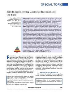 Blindness Following Cosmetic Injections of the Face