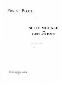 Bloch Suite Modale - Flute