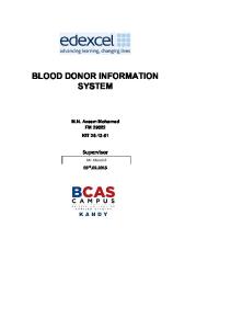 Blood Donor Information and Management S