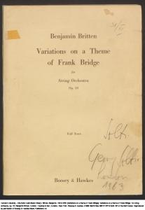 Britten - Variations on a Theme of Frank Bridge Op. 10 - Full Score