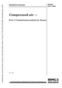 BS ISO 8573-1-2001 Compressed Air - Part 1 Contaminants and Purity Classes