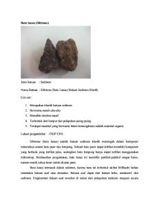 Buletin Batu Lanau (Siltstone)
