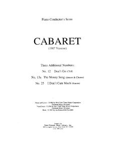 Cabaret 1987 Piano Score Additions