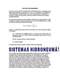 Cálculo de Presiones de Hidroneumatico