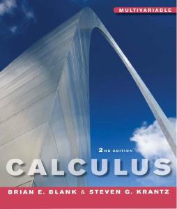 Calculus Multivariable 2nd Edition Blank & Krantz - Vector Calculus PDF